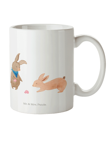 Mr. & Mrs. Panda Camping Tasse Hasen Muschel ohne Spruch in Weiß