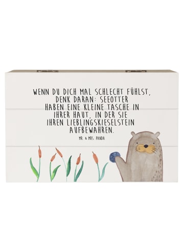 Mr. & Mrs. Panda Truhe Otter Stein mit Spruch in Weiß