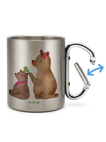 Mr. & Mrs. Panda Kaffeetasse Bär Kind ohne Spruch in Silber