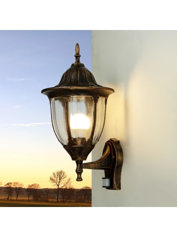 Licht-Erlebnisse Außen Wandlampe (B)24.5 x (H)46.5 cm in Kupfer Antik