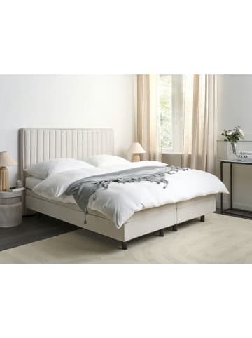 Beliani Doppelbett CASTELLAN in Beige - (W) 160 x (H) 120 x (L) 216 cm