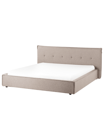 Beliani Doppelbett LESTRE in Beige/Schwarz - (W) 221 x (H) 95 x (L) 221 cm