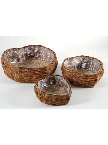 kobolo 3tlg. Set Blumentopf WILLOWHEART in Braun