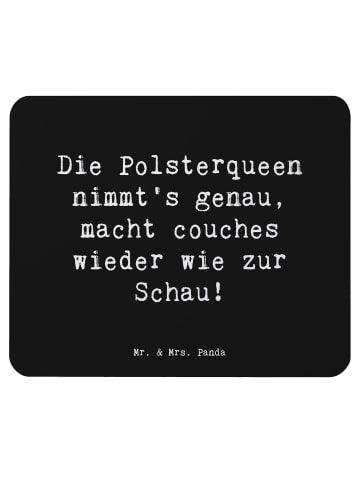 Mr. & Mrs. Panda Mousepad Spruch Polsterei Präzision mit Spruch in Schwarz