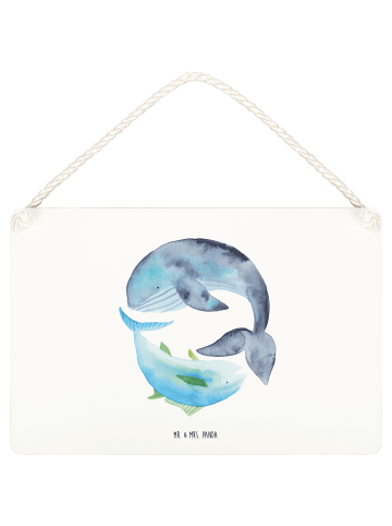 Mr. & Mrs. Panda Deko Schild Walfisch Thunfisch ohne Spruch in Transparent