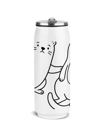 Mr. & Mrs. Panda Sport Trinkflasche Otterliebe Design ohne Spruch in Weiß