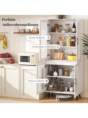 COSTWAY Küchenschrank 178,5 cm hoch in Weiß