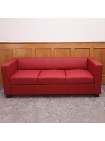 MCW 3er Sofa Lille, Kunstleder, rot