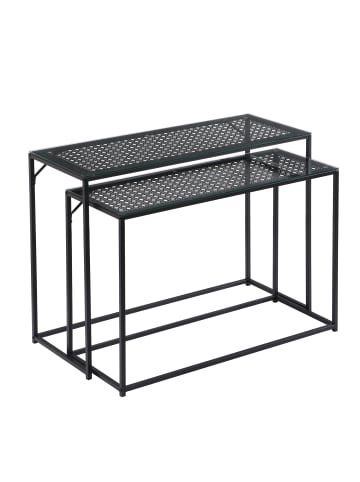 FineBuy Konsolentisch in Schwarz / Glas / 100x40x77