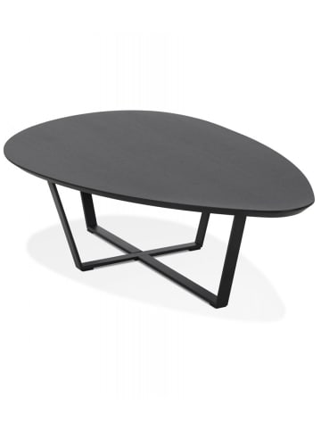 KADIMA DESIGN Designer Couchtisch aus Schwarzem Holz mit Metallgestell | Modern