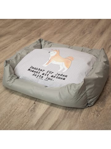 Mr. & Mrs. Panda Hundekissen Akita Inu Moment mit Spruch in Grau Pastell