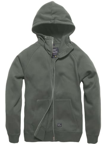 Vintage Industries Sweatjacke "Basing Hooded Sweatshirt" in Grau