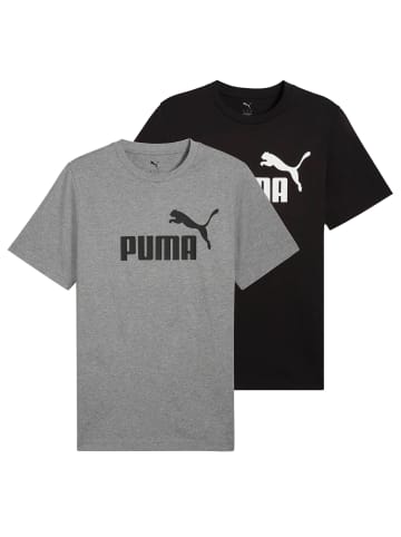 Puma T-Shirt 2er Pack in Schwarz/Grau