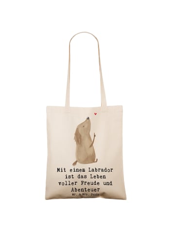 Mr. & Mrs. Panda Tragetasche Labradorleben mit Spruch in Creme