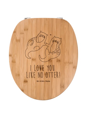 Mr. & Mrs. Panda WC Sitz Otter Hände halten mit Spruch in Transparent