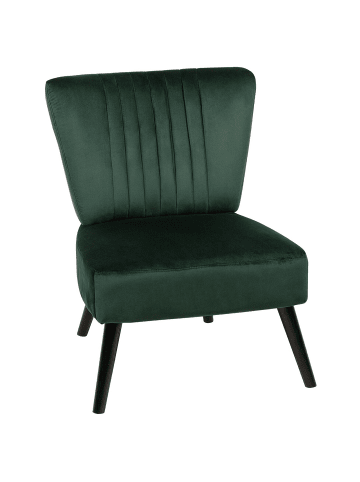 Beliani Sessel VAASA in Grün/Dunkler Holzfarbton - (W) 61 x (H) 85 x (L) 60 cm