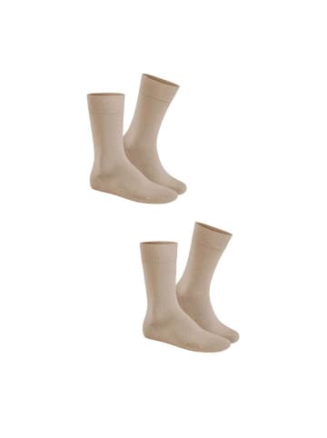 Hudson Socken Only 2-Pack druckfreier Bund in Beige-mel.