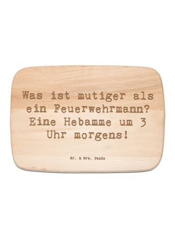Mr. & Mrs. Panda Vesperbrett Spruch Mutige Hebamme mit Spruch in Transparent