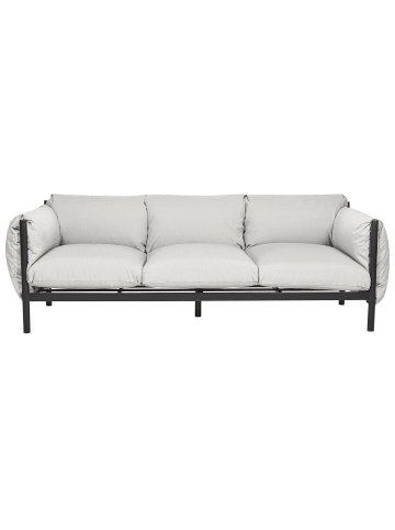 Beliani Gartensofa ESPERIA in Grau/Schwarz - (W) 211 x (H) 80 x (L) 96 cm