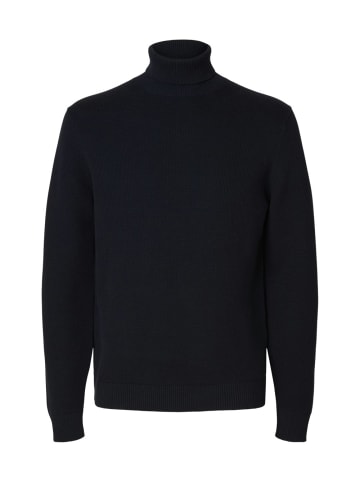 SELECTED HOMME Pullover SLHDANE LS KNIT STRUCTURE ROLL NECK in Blau