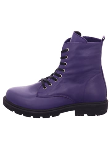 Esgano Damenschnürrstiefel warm flach Da. Stiefelette in  Lila