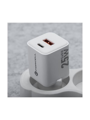 Mcdodo FORCELL GaN Ladegerät 25W USB-C/A PD QC Weiß