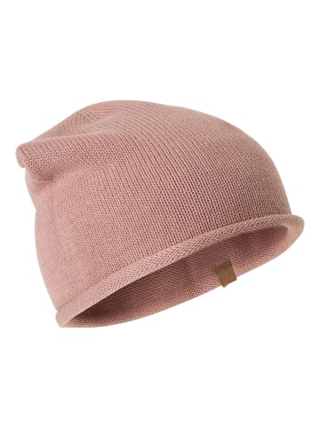 Camel Active Feinstrick-Beanie aus reiner Baumwolle in Altrosa