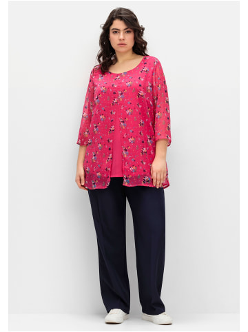 sheego Longtunika in magenta gemustert