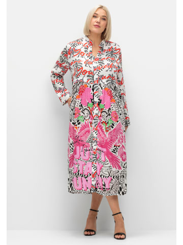 sheego Druckkleid in weiß-gemustert
