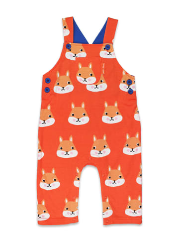 Toby Tiger Latzhose mit Eichhörnchen Print in orange