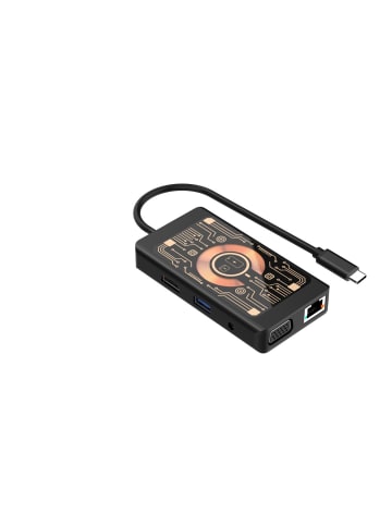 Qualo QUALO Transparenter USB-C HUB HDMI mit kabelloser Ladefunktion