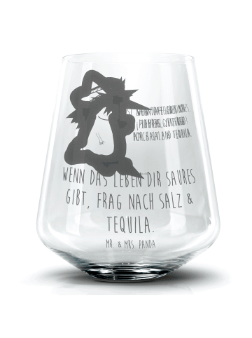 Mr. & Mrs. Panda Blümchentail Glas Axolotl Tequila mit Spruch in Transparent