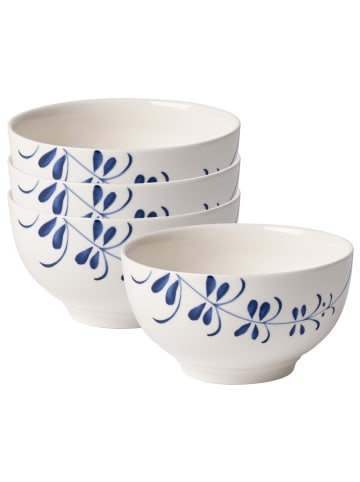 Villeroy & Boch 4er Set Bols Vieux Luxembourg Brindille 750 ml in weiß-blau