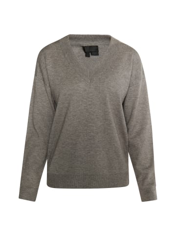 DreiMaster Damen Strickpullover in Grau Melange