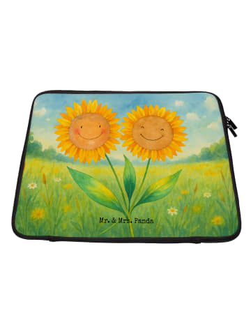 Mr. & Mrs. Panda Laptop Tasche Blume Sonnenblume Design ohne Spruch in Weiß