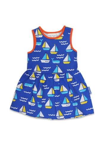 Toby Tiger Jersey Trägerkleid mit St Ives Boote Print in blau