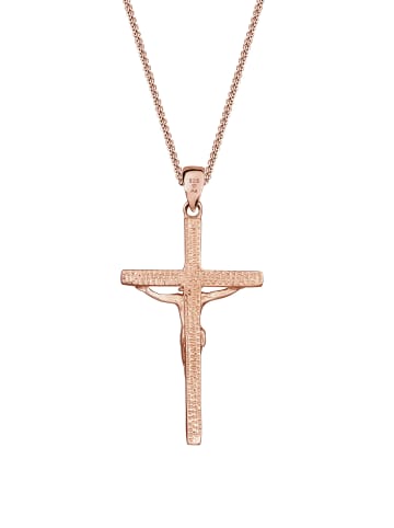 Elli Halskette 925 Sterling Silber Kreuz in Rosegold