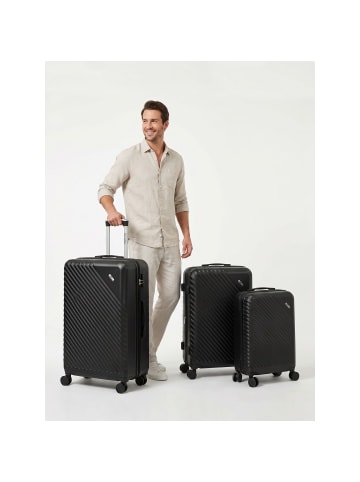 Check.In Paradise 2.0 4 Rollen Kofferset 3-teilig mit Dehnfalte in black