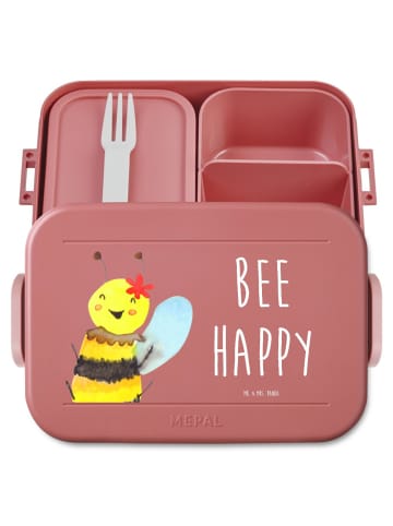 Mr. & Mrs. Panda MEPAL Bentobox Biene Happy Motiv mit Spruch in Rot Pastell