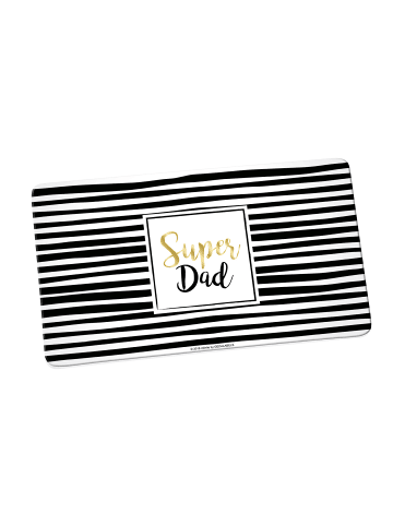 Geda Labels Frühstücksbrettchen Super Dad in Schwarz - 23,5x14,5x0,3cm