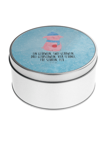 Mr. & Mrs. Panda Aufbewahrungsbox Schweinchen Glühwein mit Spruch in Eisblau