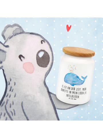 Mr. & Mrs. Panda Frischhaltedose Wal Konfetti mit Spruch in Weiß