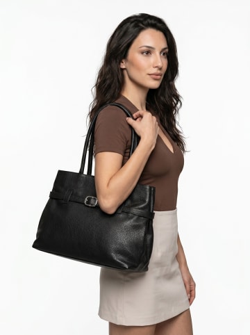 Cluty Handtasche echt Leder in schwarz