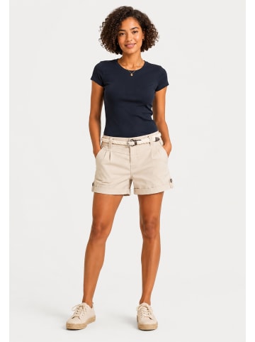 Eight2Nine Shorts Gürtel Eingrifftaschen Regular Fit Zip-Fly in Beige-2