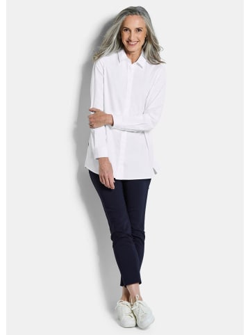 GOLDNER Baumwollbluse mit Hemdkragen in weiß