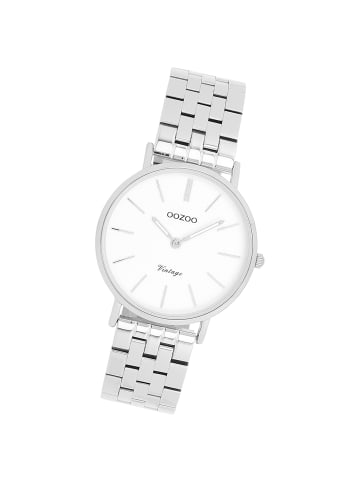 Oozoo Analog-Armbanduhr Oozoo Vintage Series silber mittel (ca. 32mm)