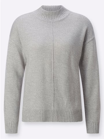 WITT WEIDEN Stehkragenpullover in steingrau-meliert