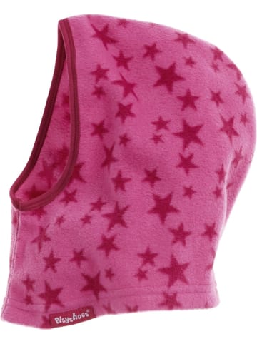 Playshoes Kinder Mütze "Fleece-Schlupfmütze Sterne" in Pink