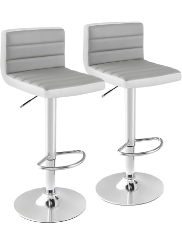 COSTWAY 2er Set Barhocker 37 x 42 x 82-102 cm in Grau