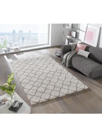 Mint Rugs Hochflor Teppich Luna Creme Grau